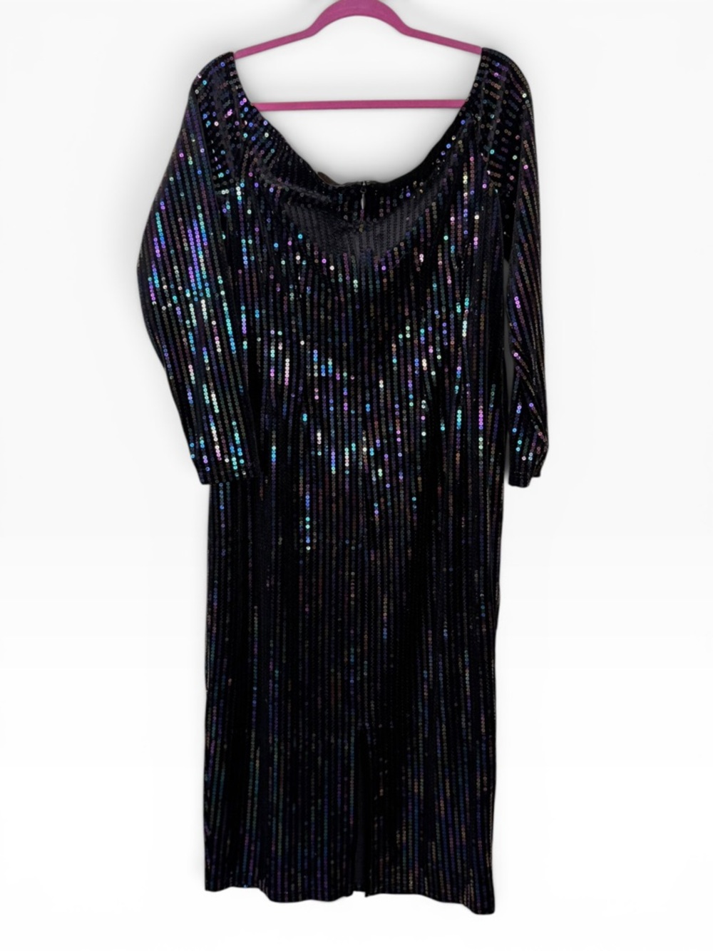 Gabrielle Union Black Long Sleeve Sequin Dress NEW With Tags XLarge - Picture 5 of 6